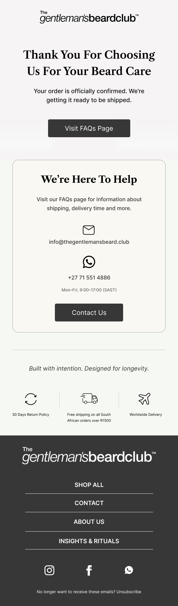 Post Purchase Email - 1